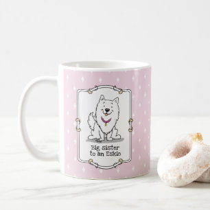 Big or Little Sister American Eskimo Dog Eskie Coffee Mug