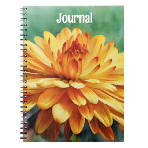 Big Orange Flower Art Notebook Journal Personalise