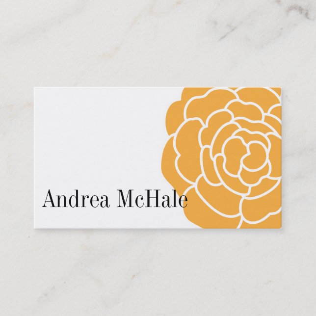 Big Orange Flower Stylish Business Card (Front)