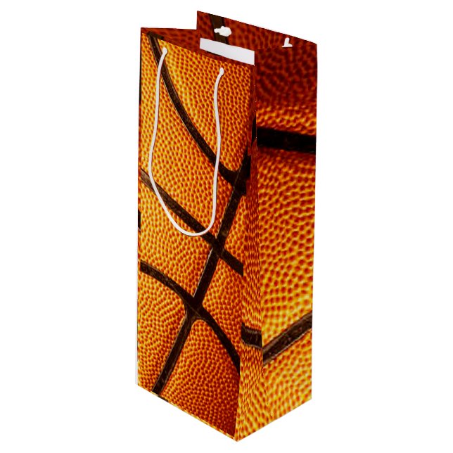 Big Orange Pimply Basketball, Wine Gift Bag (Front Angled)
