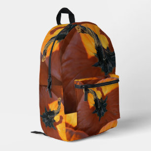 Big Orange Pumpkin  Printed Backpack