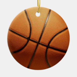 Big Orange Traditional Basketball, Ceramic Tree Decoration