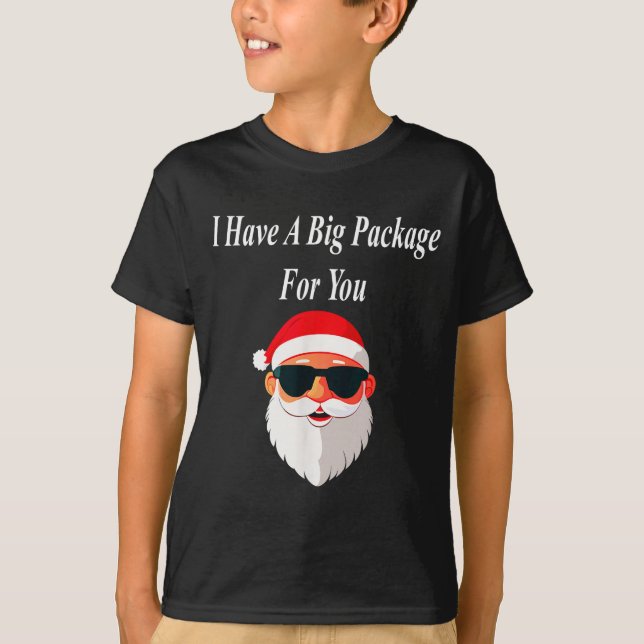 Big Package Christmas Funny Naughty Dirty Raunchy  T-Shirt (Front)