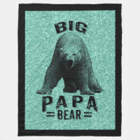 Big Papa Bear-Black Frame Text & Polar Bear