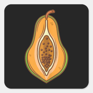 Big Papaya Costume Cute Easy Halloween Cosplay Square Sticker