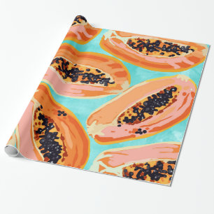 Big Papaya Watercolor Painting Wrapping Paper