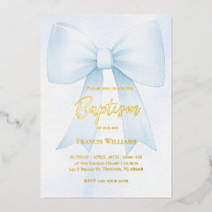 big pastel blue bow Baptism