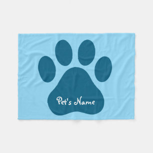 Big Paw Print Personalised Dog Blankets