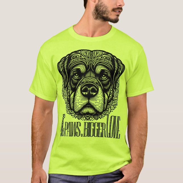 Big Paws, Bigger Love - Rottweiler T-Shirt (Front)