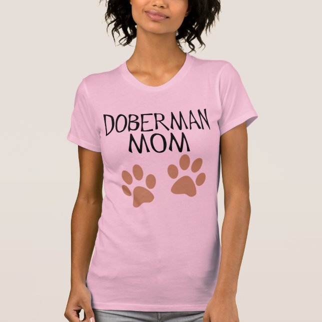 Big Paws Doberman Mum T-Shirt (Front)