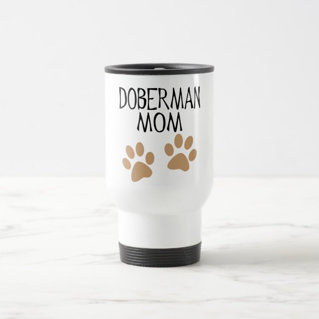 Big Paws Doberman Mum Travel Mug (Center)