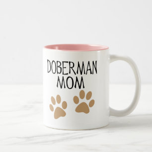 Big Paws Doberman Mum Two-Tone Coffee Mug