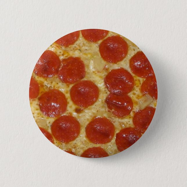 big pepperoni pizza 6 cm round badge (Front)