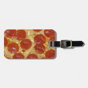 big pepperoni pizza luggage tag