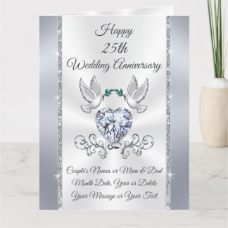 Big, Personalised 25th Wedding Anniversary Cards