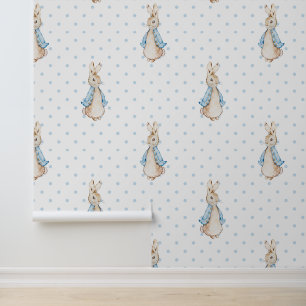 Big Peter the Rabbit Beatrix Potter Polka Dots   Wallpaper