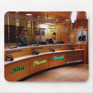 Big pharma bank heist mouse pad
