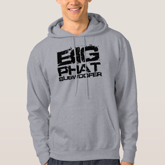Big Phat Subwoofer Dubstep Light Grey Hoodie (Front)