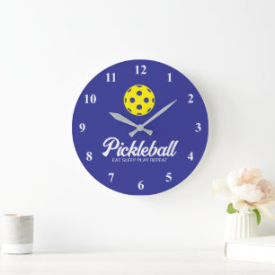 Big pickleball sports wall clock with custom text