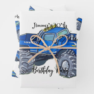 Big pickup truck wrapping paper sheet