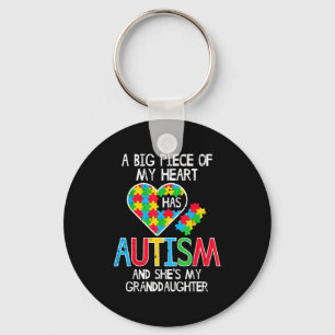 Big Piece Of My Heart Has Autism Granddaughter Awa Key Ring