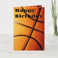 Big Pimply Orange Basketball, Birthday Card
