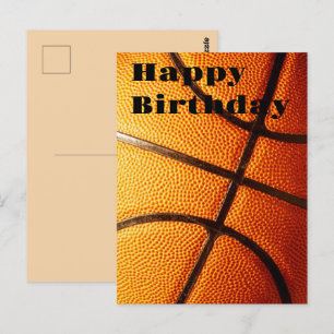 Big Pimply Orange Basketball, Birthday Postcard