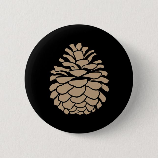 Big Pine Cone Tree Pinecone Forest Camping Nature  6 Cm Round Badge (Front)