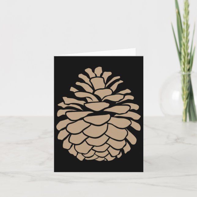 Big Pine Cone Tree Pinecone Forest Camping Nature  Card (Front)