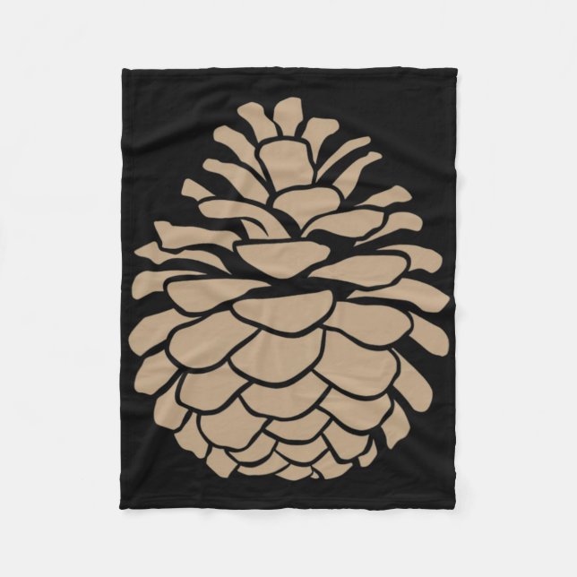 Big Pine Cone Tree Pinecone Forest Camping Nature  Fleece Blanket (Front)