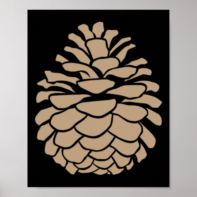 Big Pine Cone Tree Pinecone Forest Camping Nature  Poster (Front)