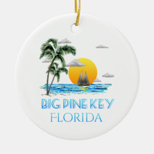 Big Pine Key Florida Keys Sailing Ceramic Tree Decoration