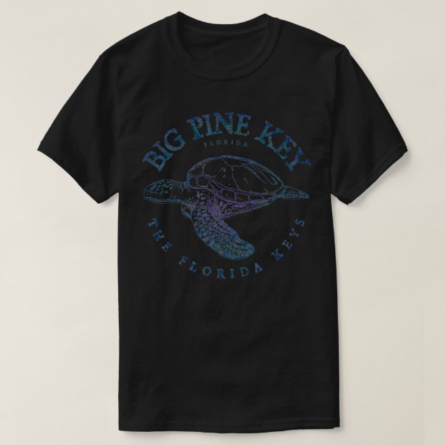 Big Pine Key Turtle Florida Keys Scuba Fishing Div T-Shirt (Design Front)