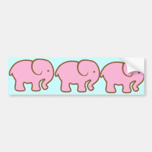 Big Pink Elephant Bumper Sticker