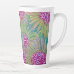 Big Pink Flowers Latte Cup