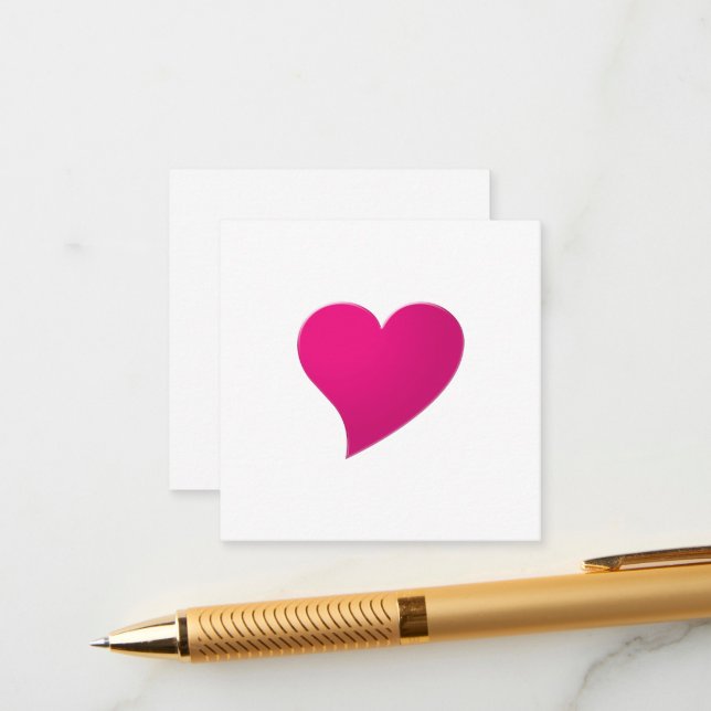 Big pink Heart pattern white Valentine's day Enclosure Card (Front/Back In Situ)