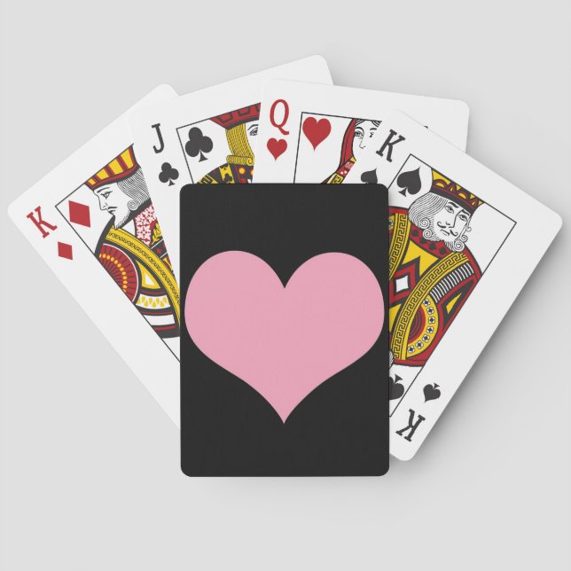 Big Pink Love Heart Playing Cards (Back)