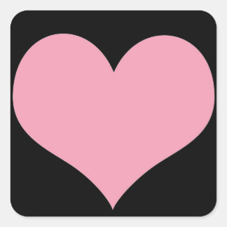 Big Pink Love Heart Square Sticker