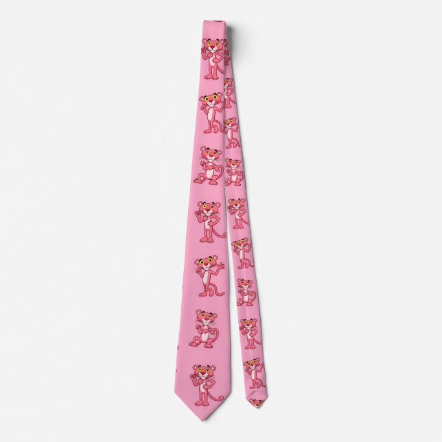 Big Pink Panther Pattern Tie (Front)