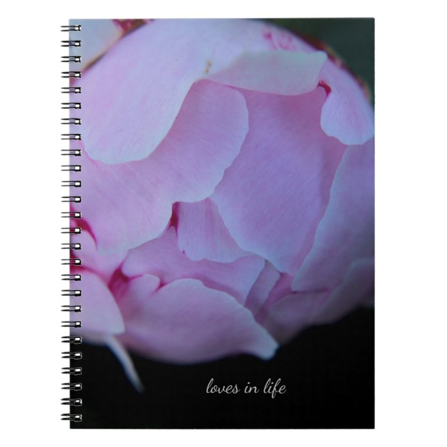 Big Pink Peony Bud Notebook (Front)