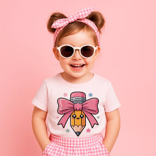 Big Pink Ribbon Pencil Back to School Gift 2026  T-Shirt