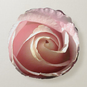 Big pink rose round cushion