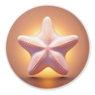 Big Pink Starfish Ceramic Knob