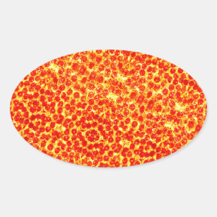 Big Pizza Pattern Oval Sticker