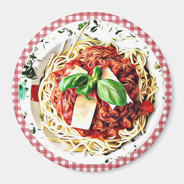 Big Plate of Spaghetti Refrigerator Magnet (Front)
