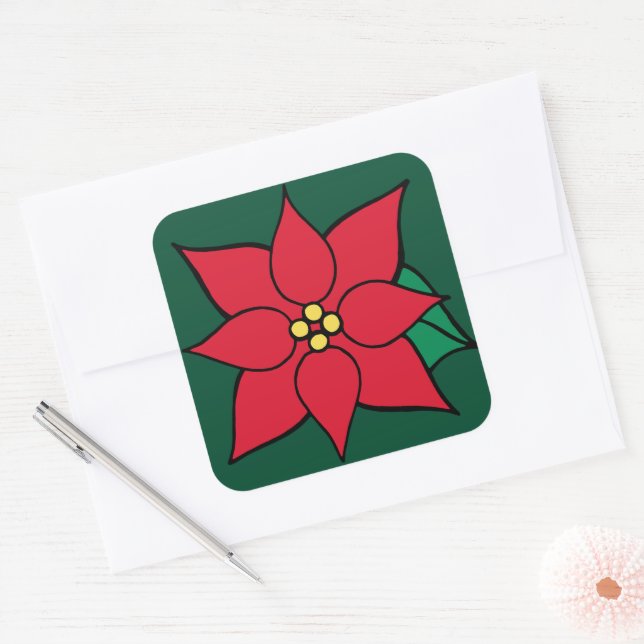 Big Poinsettia Stickers (Envelope)
