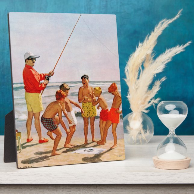 Big Pole Little Fish by Richard Sargent Plaque (Side)