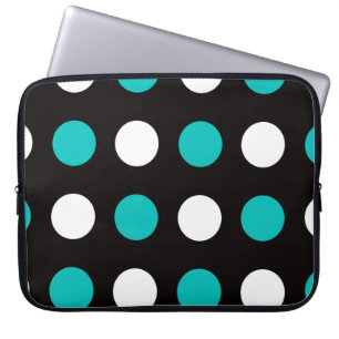 Big Polka Dot Black White Purple Laptop Sleeve