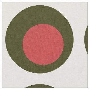 Big Polka Dot Pattern / Green Olive with Pimento Fabric