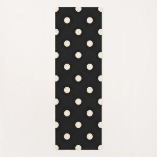Big Polka Dots Antique White and Black Yoga Mat